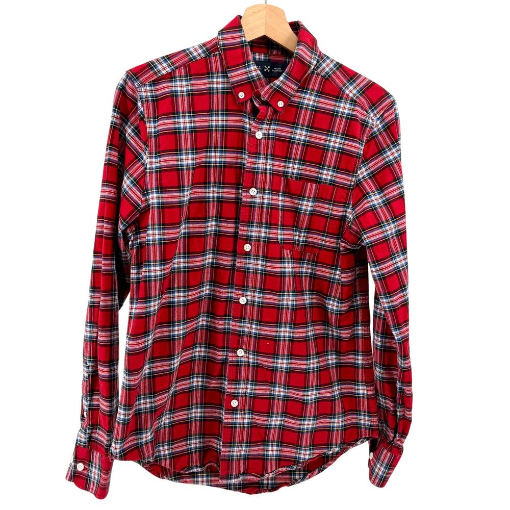 Five Four Mark McNairy Red Plaid 100% Cotton Heavyweight Button Down Shirt